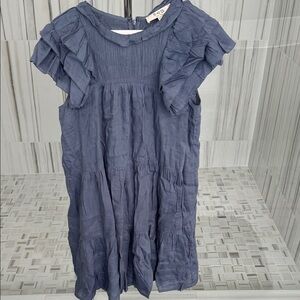 Sea New York Ruffled Blue Mini Dress